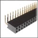 .100" (2.54mm) Gold Double Row Right Angle Female Header - 80 Pin